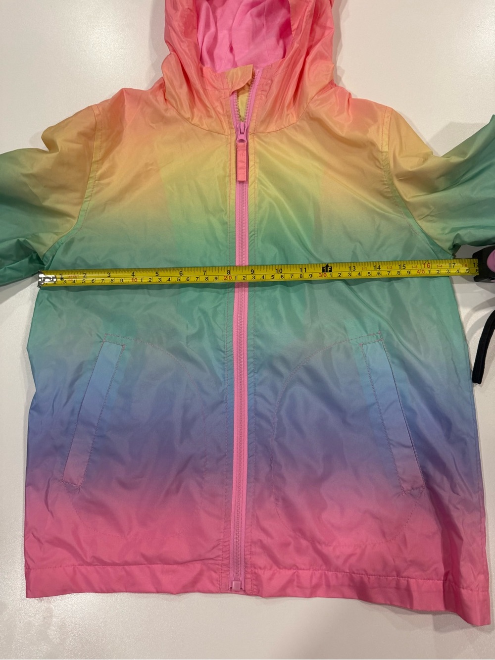 Me Jane Girls Rainbow Ombre Hooded Raincoat Jacket - Picture 8 of 8